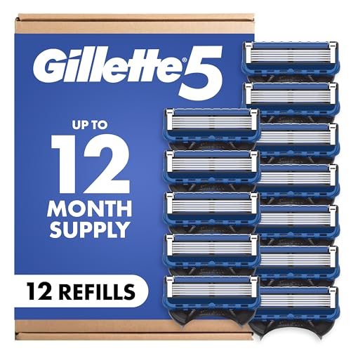 5 Mens 5 Blade Razor Blade Refills 12 Count
