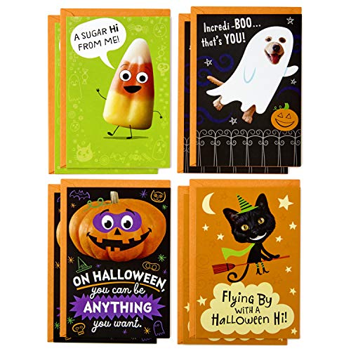 Hallmark Halloween Cards Assortment, Candy Corn (8 Cards with Envelopes)