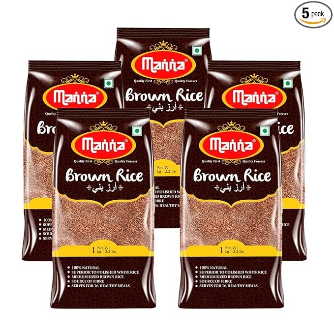 Manna Brown Rice 5kg (Unpolished) |100% Natural | Naturally Low GI | High in Fibre | Helps Control Diabetes