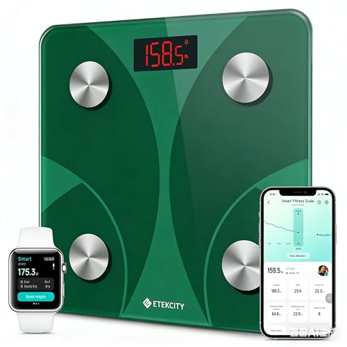 Etekcity Smart Scale for Body Weight, Digital Bathroom Weighing Machine Fat Percentage BMI Muscle, Accurate Composition Analyzer People, Bluetooth Electronic Measurement Tool, 400lb