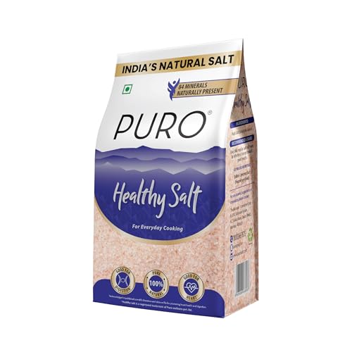 Puro Healthy Salt || Rock Salt || 1 kg (fine), 100% Natural, Low Sodium, with Natural Minerals Puro Healthy Salt || Rock Salt || 1 kg (fine), 100% Nat