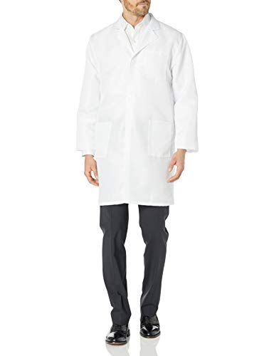 VOGRYE Professional Lab Coat for Men Women Long Sleeve, White, Unisex
