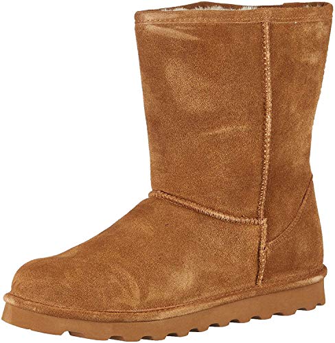 BEARPAW Women's Elle Short Winter Boot, Hickory, 7 Wide