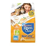 Purina Kitten Chow Year One Essentials Dry Kitten Food, (4) 3.15 lb Bags
