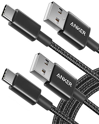 Anker USB Type C Cable, [2-Pack, 6 ft] Premium Nylon USB-A to USB-C Fast Charging Type C Cable, for Galaxy S10 / Note 8, LG V20 and Other USB C Charger