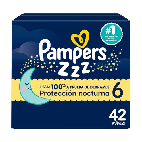 Pampers ZZZ Overnight Diapers, Size 6 (35+ lbs), 42 Count, Nighttime Protection Disposable Baby Diaper, Night Time Leak and Skin Protection