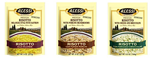 Alessi Autentico, Premium Seasoned Risotto, Italian Arborio Rice, Easy to Prepare, 8oz (Variety Pack, Pack of 3)