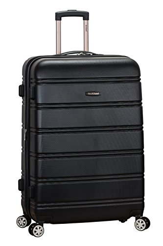 Rockland Melbourne Hardside Expandable Spinner Wheel Luggage, Black, Checked Large 28"Coolife Hardside Checked Lug