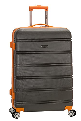 Rockland Melbourne Hardside Expandable Spinner Wheel Luggage, Charcoal, Checked-Large 28-InchDELSEY PARIS Titanium Hard