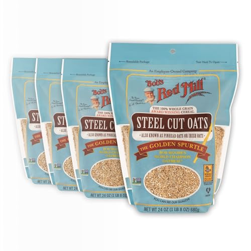 Bobs Red Mill Steel Cut Oats 24oz Pack Of 4 Non Gmo Whole Grain Vegan