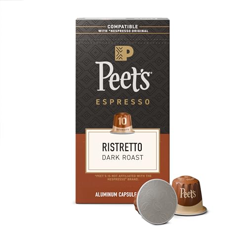 Peet&#x27;s Coffee, Dark Roast Espresso Capsules, Compatible with Nespresso Original Machine, 100% Arabica Coffee - Rist