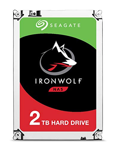 Seagate IronWolf 2 TB interne Festplatte, NAS HDD, 3.5 Zoll, 5900 U/Min, CMR, 64 MB Cache, SATA 6 GB/s, silber, 3 Jahre Data Rescue Service, Modellnr.