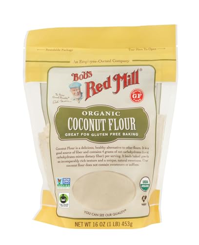 Bob's Red Mill Organic Coconut Flour, 16oz (Pack of 1) - Non GMO, Fair Trade Certified, Vegan, Keto Friendly, Paleo Friendly, Kosher