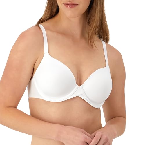 Maidenform Womens Underwire Bra, One Fab Fit Demi T-shirt Convertible For Bras, White, 36B US