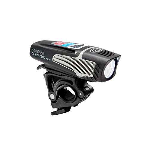 NiteRider Lumina OLED Boost 1200 Lumen USB Rechargeable Bike Headlight – OLED Display USB Rechargeable Front Bike Light 9 Modes IP64 Waterproof Road Cycling MTB Commuter eBike Safety Night Riding