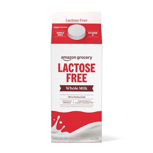 Amazon Grocery, Lactose Free Whole Milk, Ultra Pasteurized, Half Gallon (Previously Amazon Fresh, Packaging May Vary)