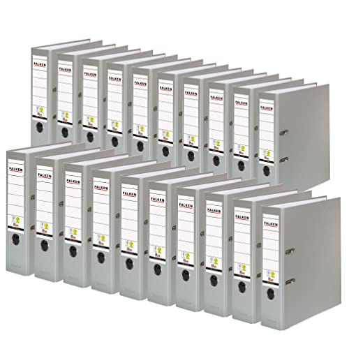 (-26%) Original Falken 20er Pack PP-Color Kunststoff-Ordner. Made in Germany. 8 cm breit DIN A4 grau Ringordner Vegan Aktenordner Briefordner Büroordner Plastikordner Schlitzordner