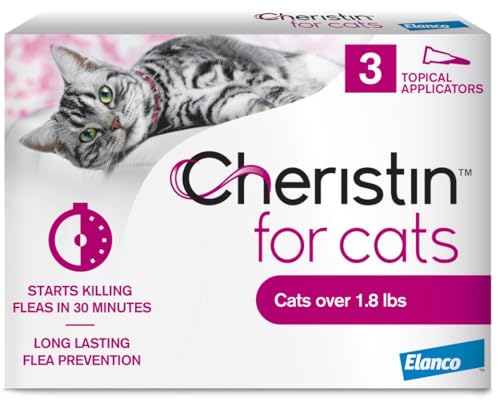 Cheristin Flea Treatment & Prevention for Cats | Fast acting topical flea treatment for cats over 1.8 lbs | 3 Count