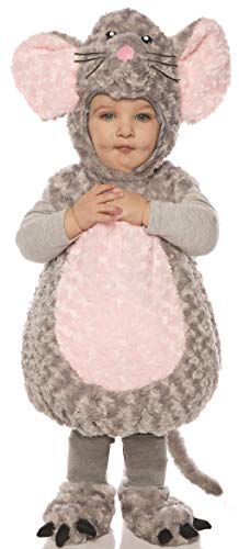 UNDERWRAPS unisex child Toddler's Plush Mouse Belly Babies Costume, Gray, X-Large US