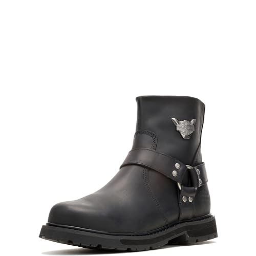 Harley-Davidson Men's Rambert Leather Motorcycle Casual Harness Boot, Black, 10
