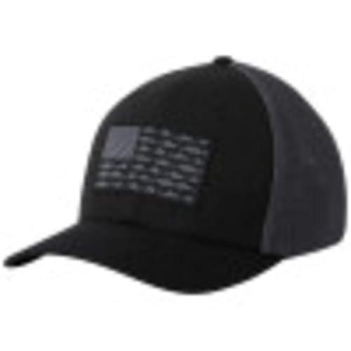 Columbia Unisex PFG Mesh Fish Flag Ball Cap, Black/Graphite, S/M