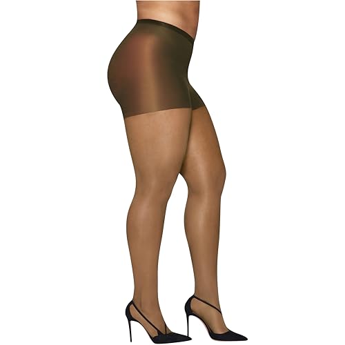 Hanes Curves Control Top Sheer Toe Silky Sheer Pantyhose with Wicking Cool Comfort, Barely There, Size 3X - 4X (Pack of 1)