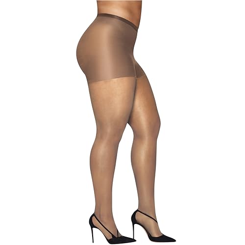Hanes Curves Control Top Sheer Toe Silky Sheer Pantyhose with Wicking Cool Comfort, Nude, Size 3X - 4X (Pack of 1)