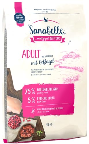 (-41%) SanaBelle Adult mit Geflügel | Katzentrockenfutter für ausgewachsene Katzen (ab dem 12. Monat) | 4 x 2 kg