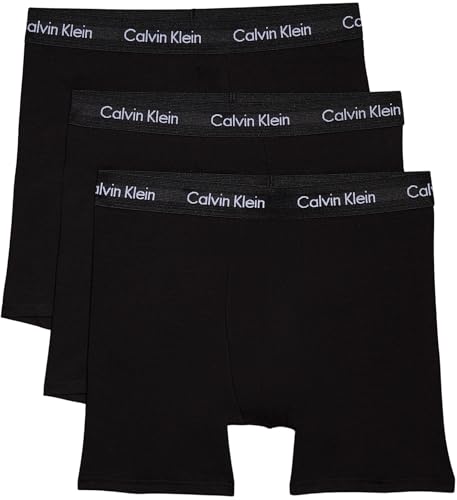 (-39%) Calvin Klein Herren 3er Pack Boxershorts Briefs Boxer Brief Stretch, Schwarz (Black W Black Wb), XL