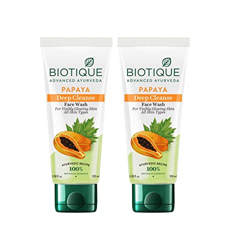 Papaya Deep Cleanse Face Wash | Gentle Exfoliation | Visibly Glowing Skin | 100% Botanical Extracts| Suitable for All Skin Types | 2x100ml