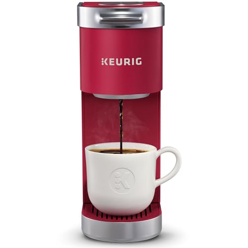 Keurig K-Mini Plus Single Serve K-Cup Pod Coffee Maker, with 6 to 12oz Brew Size, Stores up to 9 K-Cup Pods, Travel Mug Friendly, Cardinal Red