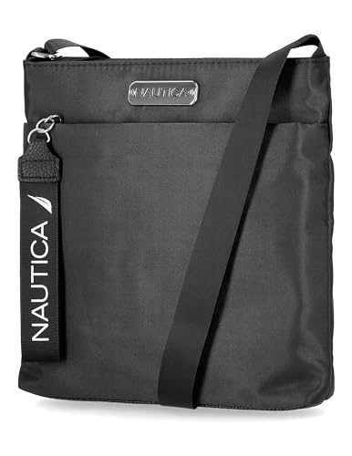 Nautica Diver Nylon Small Women's Crossbody Bag Purse with Adjustable Shoulder Strap, Black