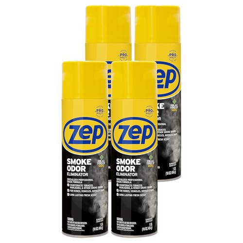 Zep Smoke Odor Eliminator Aerosol - 16 oz (Pack of 4) ZUSOE16 - Eliminate Cannabis (Marijuana) and Tobacco Odors