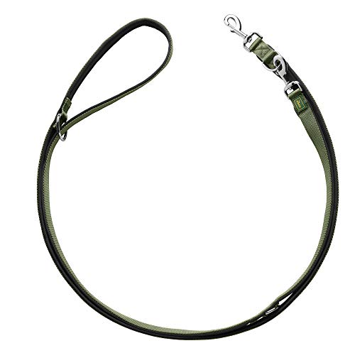 (-51%) HUNTER Verstellbare Führleine Neopren 10/200, Oliv/Schwarz