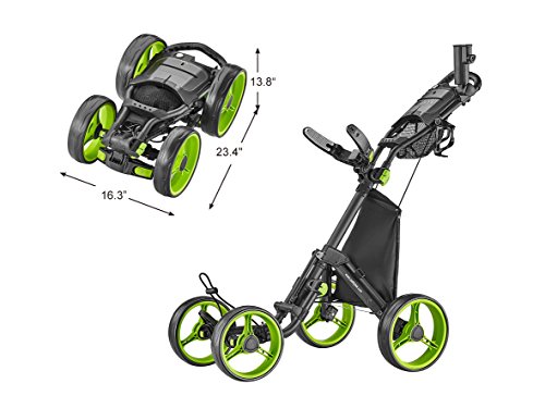 Caddytek Explorer V8 Golf Push Cart - SuperLite 4 Wheel Aluminum Foldable Cart with Adjustable Front Wheel Width, Foot B