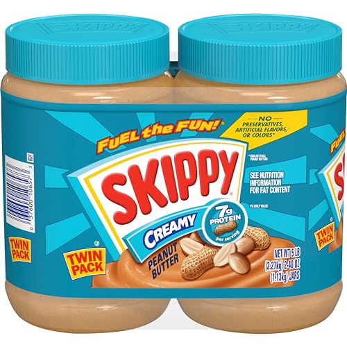 Skippy Creamy Peanut Butter, 40 oz, Pack of 2
