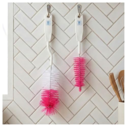 Nylon Bottle Brush with Nipple Cleaner | 360° Rotating Handle | High-Density Soft Bristles | BPA Free | Scratch-Free Cleaning | Non-Toxic | Easy Grip 