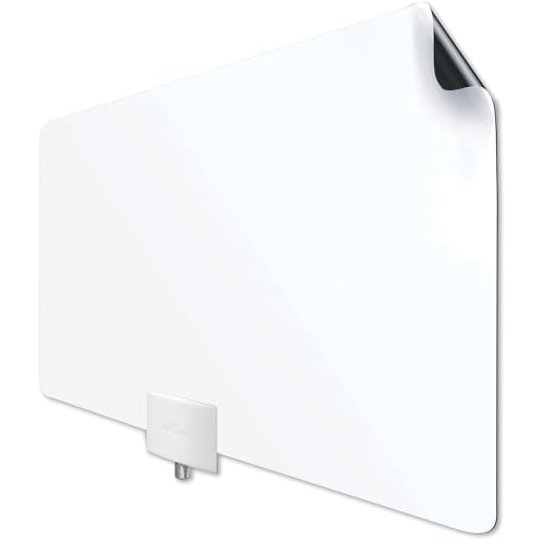 Mohu Leaf Plus Amplified Indoor TV Antenna, 60-Mile Range, UHF/VHF Multi-Directional, Original Paper-Thin Design, 16 ft. Coaxial Cable, 15dB Preamplified, Reversible, Paintable, 4K-Ready, MH-110029