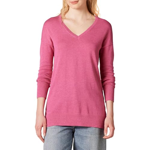 🔥 SELTEN SO GÜNSTIG (-65%) Amazon Essentials Damen Leichter Tunika-Pullover Mit Langen Ärmeln Und V-Ausschnitt (Erhältlich In Übergröße), Rosa Heide, XS