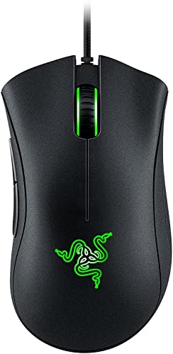 Razer DeathAdder Essential Wired Gaming Mouse I Single-Color Green Lighting I 6400DPI Optical Sensor- Black - RZ01-03850100-R3M1 Razer DeathAdder Esse