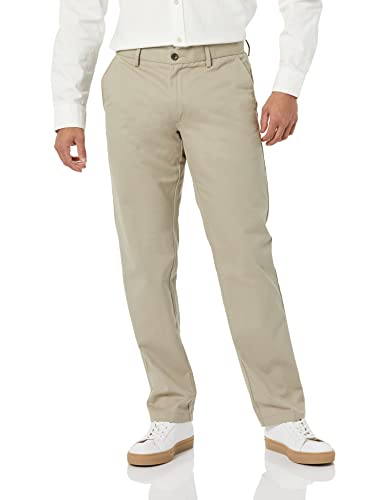 Amazon Essentials Men's Straight-Fit Wrinkle-Resistant Flat-Front Chino Pant, Khaki Beige, 29W x 32L