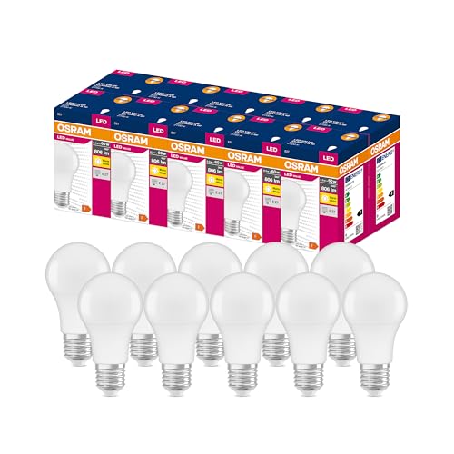 (-51%) OSRAM LED Aktions Lampe mit E27 Sockel, Warmweiss (2700K), 8,50W, Ersatz für 60W-Glühbirne, matt Value Classic A, 10er-Pack, [Unit Count]