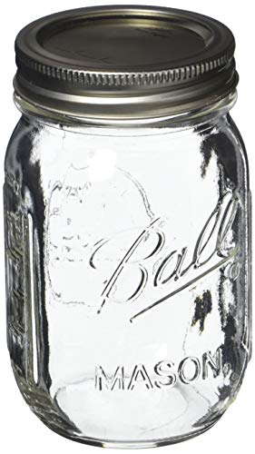 Ball Glass Mason Jar, Regular Mouth, Pint Size, 16 OZ (Pack of 3)