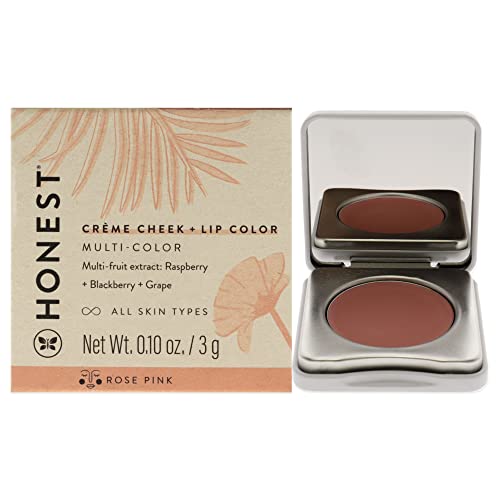Honest Beauty 2-in-1 Creme Cheek Blush + Lip Color | EWG Verified, Vegan + Cruelty Free | Rose Pink, .1 oz