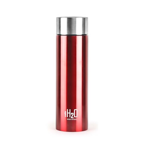 CELLO H2O Stainless Steel Water Bottle for Office & Daily Use 1000 ml, Red | Single Wall Freezer & Fridge Safe, Lightweight & Stylish Leakproof Rustpr