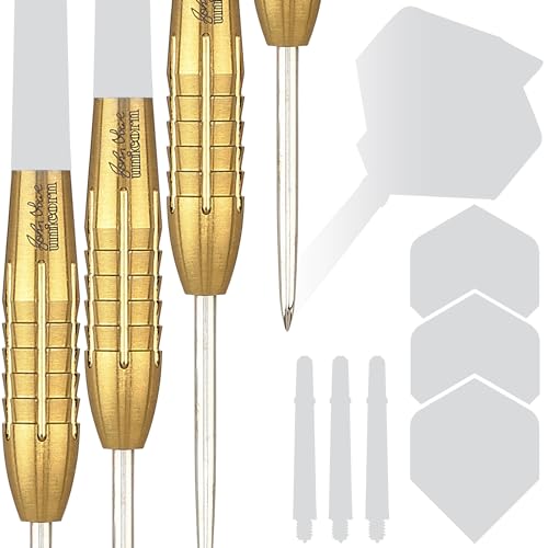 Unicorn Steel Tip Professional Darts Barrels Only | John Lowe World Champion Purist Player Development Lab Phase 2 | 90% Golden Tungsten Barrels | 21 g