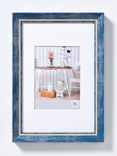 (-15%) walther design Bilderrahmen blau 30 x 40 cm mit Passepartout, Chalet Designrahmen EL040L