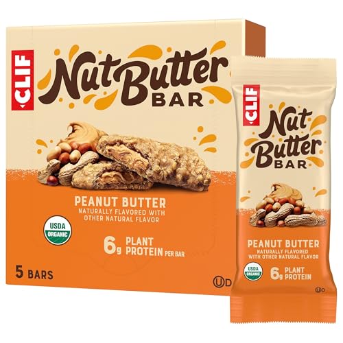 CLIF Nut Butter Bar - Peanut Butter - Energy Snack Bars - Non-GMO - USDA Organic - Plant Based - Low Glycemic - 1.76 oz.