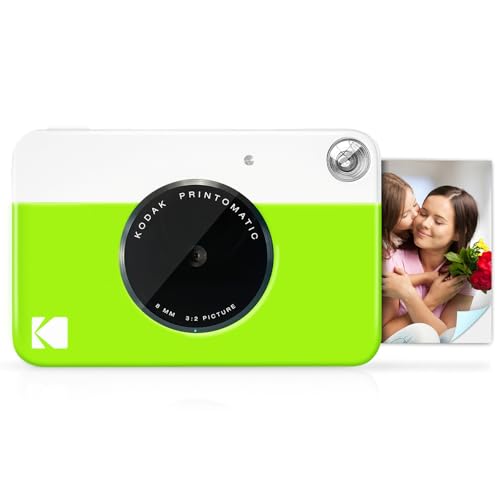 KODAK Printomatic Full-Color Instant Print Digital Camera - Colorful Photos On Zink 2x3" Sticky-Back Photo Paper - 5MP, Portable, Creative Fun Gift for Birthday, Christmas, Holiday - Green