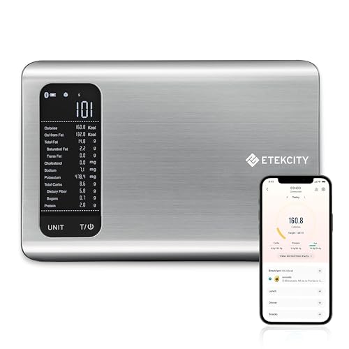 Etekcity Smart Food Kitchen Scale with Nutritional Calculator, Free App with 19 Nutrients Tracking, Calorie, Marco, Digi